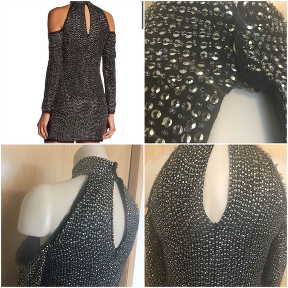 Rachel Zoe Kipling Cold Shoulder Sequin Dress - Picture 2 of 8